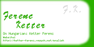ferenc ketter business card